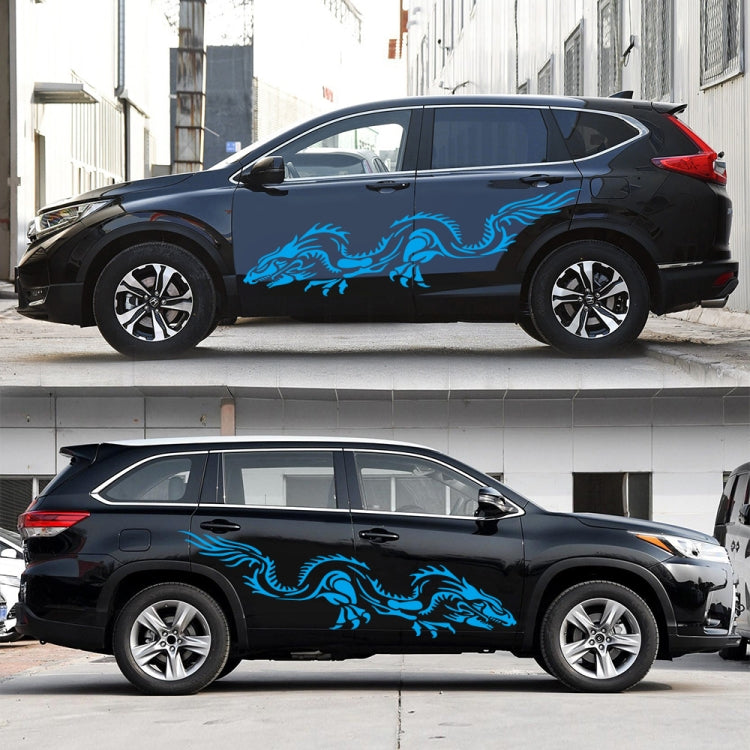 2 PCS/Set D-418 Dragon Totem Tribe Pattern Car Modified Decorative Sticker(Blue) - Decorative Sticker by PMC TechLife | Online Shopping South Africa | PMC TechLife | Buy Now Pay Later Mobicred