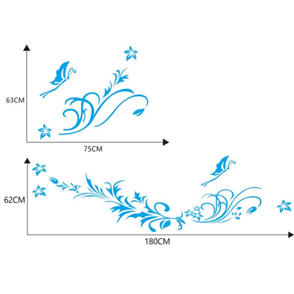 D-462 Butterfly Loves Flowers Pattern Car Modified Decorative Sticker(Blue) - Decorative Sticker by PMC Jewellery | Online Shopping South Africa | PMC Jewellery | Buy Now Pay Later Mobicred