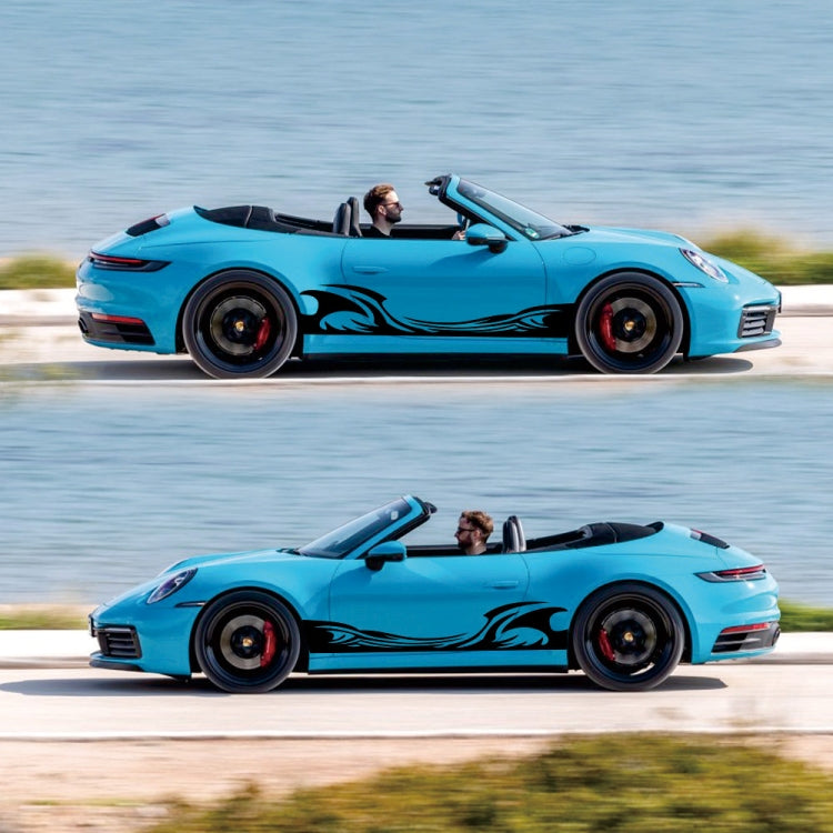 2 PCS/Set D-467 Waves Pattern Car Modified Decorative Sticker(Black) - Decorative Sticker by PMC TechLife | Online Shopping South Africa | PMC TechLife | Buy Now Pay Later Mobicred