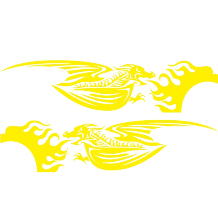 2 PCS/Set D-489 Fire-breathing Dragon Pattern Car Modified Decorative Sticker(Yellow) - Decorative Sticker by PMC TechLife | Online Shopping South Africa | PMC TechLife | Buy Now Pay Later Mobicred