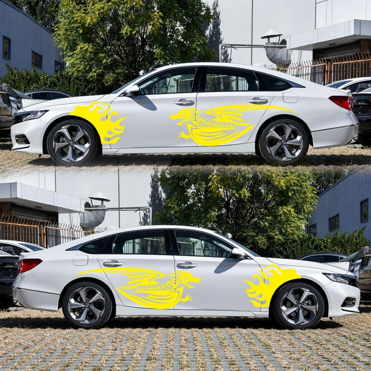 2 PCS/Set D-489 Fire-breathing Dragon Pattern Car Modified Decorative Sticker(Yellow) - Decorative Sticker by PMC TechLife | Online Shopping South Africa | PMC TechLife | Buy Now Pay Later Mobicred