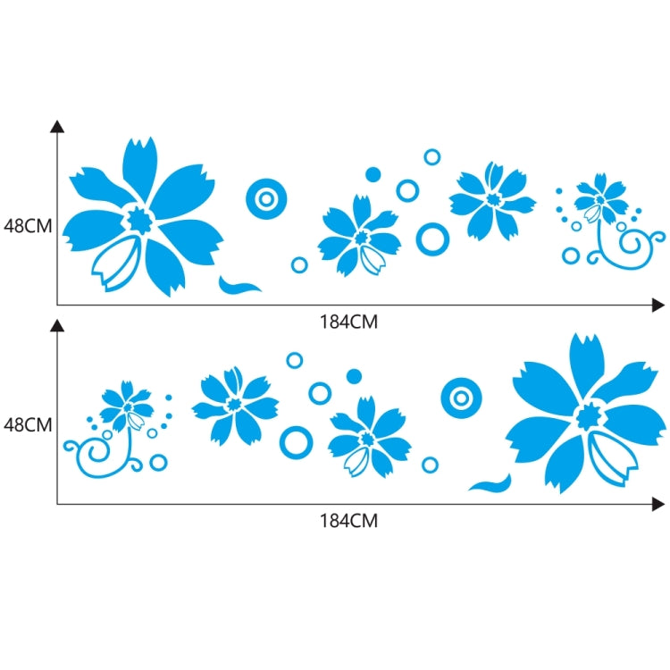 2 PCS/Set D-510 Flowers Pattern Car Modified Decorative Sticker(Blue) - Decorative Sticker by PMC Jewellery | Online Shopping South Africa | PMC Jewellery | Buy Now Pay Later Mobicred