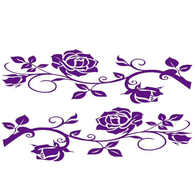 2 PCS/Set D-545 Rose Pattern Car Modified Decorative Sticker(Purple) - Decorative Sticker by PMC Jewellery | Online Shopping South Africa | PMC Jewellery | Buy Now Pay Later Mobicred