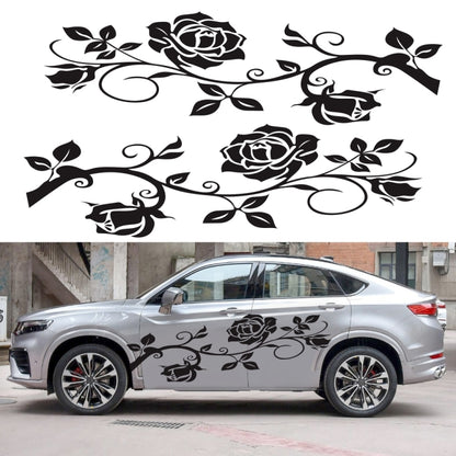 2 PCS/Set D-545 Rose Pattern Car Modified Decorative Sticker(White) - Decorative Sticker by PMC Jewellery | Online Shopping South Africa | PMC Jewellery | Buy Now Pay Later Mobicred