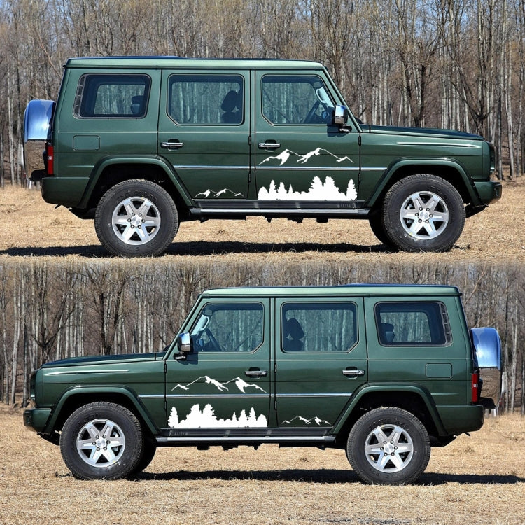 2 PCS/Set D-684 Mountain Totem Pattern Car Modified Decorative Sticker(White) - Decorative Sticker by PMC Jewellery | Online Shopping South Africa | PMC Jewellery | Buy Now Pay Later Mobicred