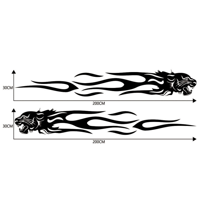 2 PCS/Set D-815 Flame Lion Pattern Car Modified Decorative Sticker(Black) - Decorative Sticker by PMC TechLife | Online Shopping South Africa | PMC TechLife | Buy Now Pay Later Mobicred