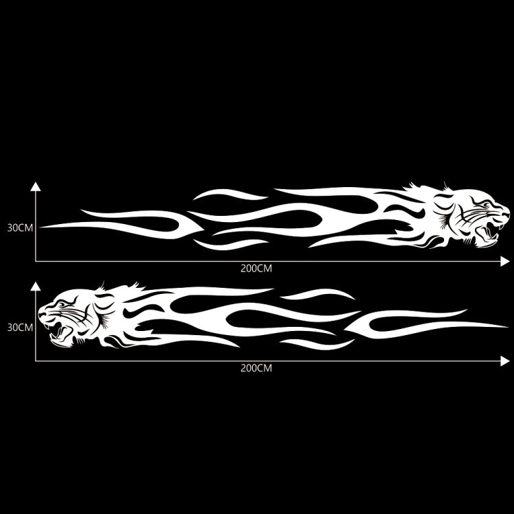 2 PCS/Set D-815 Flame Lion Pattern Car Modified Decorative Sticker(White) - Decorative Sticker by PMC TechLife | Online Shopping South Africa | PMC TechLife | Buy Now Pay Later Mobicred