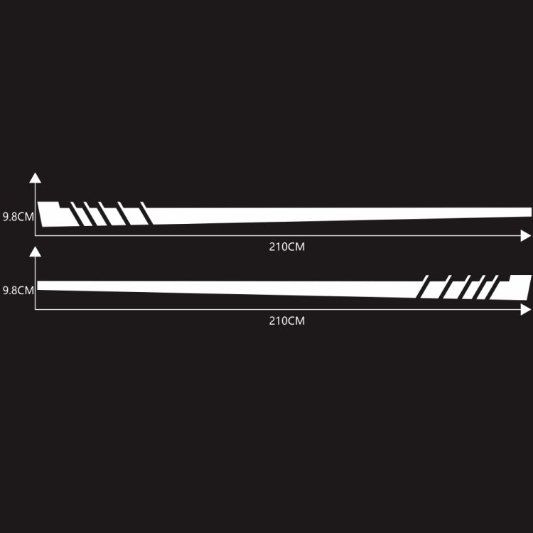2 PCS/Set D-854 Stripe Pattern Car Modified Decorative Sticker(White) - free shipping - PMC Jewellery - Order now!