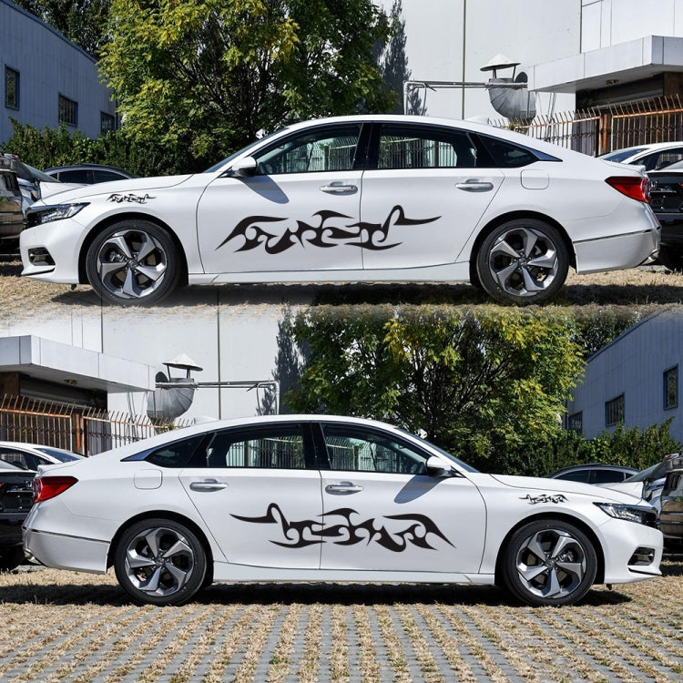 2 PCS/Set D-925 Flame Pattern Car Modified Decorative Sticker(Black) - Decorative Sticker by PMC TechLife | Online Shopping South Africa | PMC TechLife | Buy Now Pay Later Mobicred