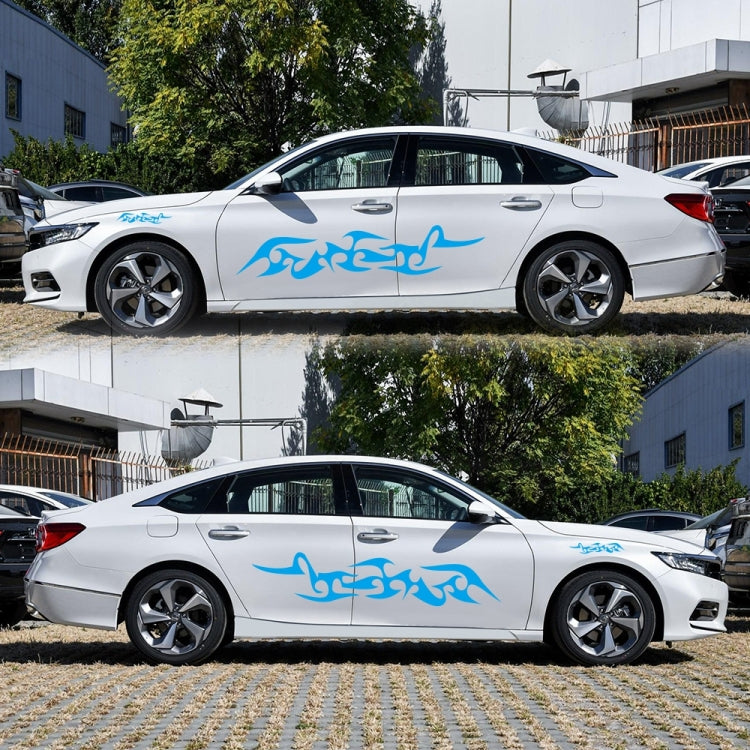 2 PCS/Set D-925 Flame Pattern Car Modified Decorative Sticker(Blue) - Decorative Sticker by PMC TechLife | Online Shopping South Africa | PMC TechLife | Buy Now Pay Later Mobicred