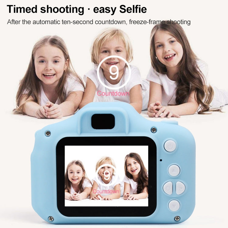 X2S 2.0 Inch LCD Screen Mini Children Camera Digital Camera, For:800W+32G Memory Card+Card Reader+Cartoon Sticker(Blue) - free shipping - PMC TechLife - Order now!
