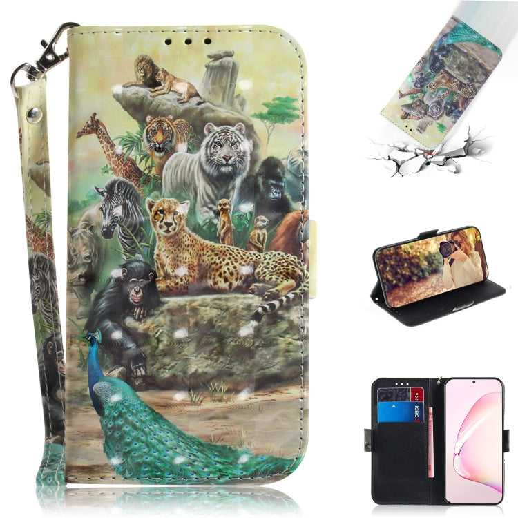 For Galaxy Note 10 Lite / A81 3D Painting Horizontal Flip Leather Case with Holder & Card Slot & Wallet & Lanyard(Zoo) - Galaxy Phone Cases by PMC Jewellery | Online Shopping South Africa | PMC Jewellery