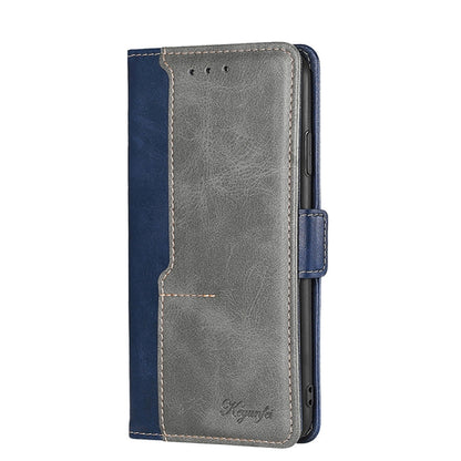 For Doogee X96 Pro Contrast Color Side Buckle Leather Phone Case(Blue + Grey) - Doogee Cases by PMC Jewellery | Online Shopping South Africa | PMC Jewellery | Buy Now Pay Later Mobicred