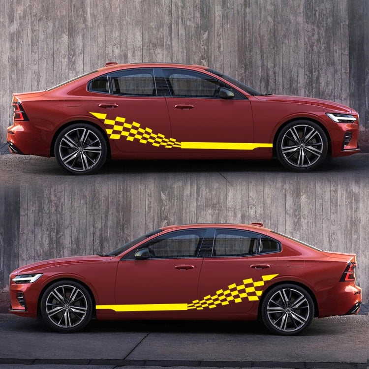 2 PCS/Set D-944 Striped Plaid Pattern Car Modified Decorative Sticker(Yellow) - Decorative Sticker by PMC TechLife | Online Shopping South Africa | PMC TechLife | Buy Now Pay Later Mobicred