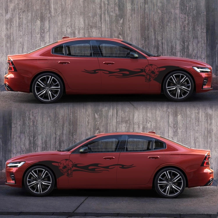 2 PCS/Set D-964 Skull Flame Pattern Car Modified Decorative Sticker(Black) - Decorative Sticker by PMC TechLife | Online Shopping South Africa | PMC TechLife | Buy Now Pay Later Mobicred