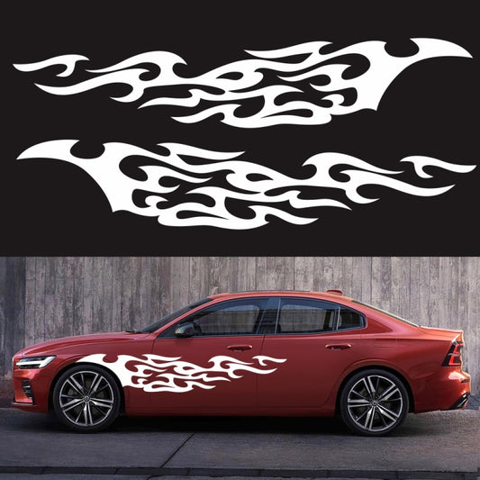 2 PCS/Set D-969 Flame Pattern Car Modified Decorative Sticker(White) - Decorative Sticker by PMC Jewellery | Online Shopping South Africa | PMC Jewellery | Buy Now Pay Later Mobicred