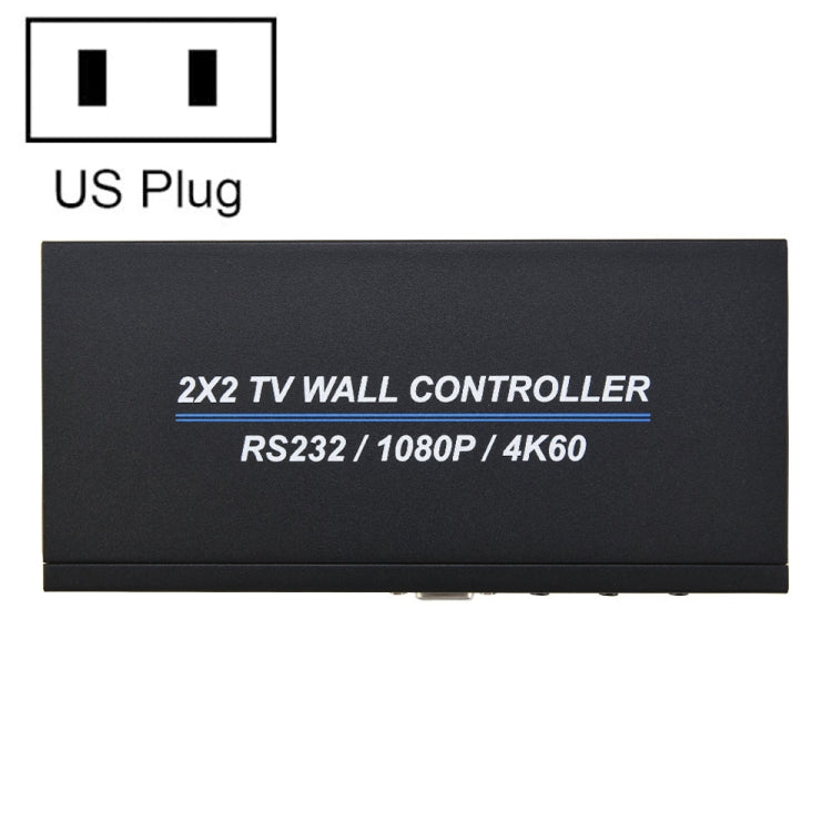 BT100 4K 60Hz 1080P 2 x 2 TV Wall Controller, Plug Type:US Plug(Black) - Splitter by PMC Jewellery | Online Shopping South Africa | PMC Jewellery | Buy Now Pay Later Mobicred