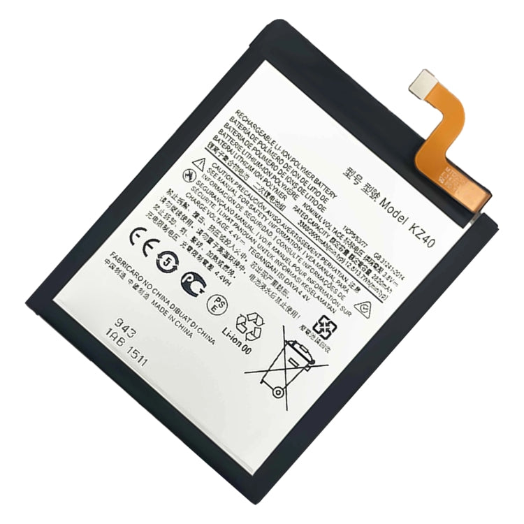 KZ40 3600mAh For Motorola Moto Z4 Li-Polymer Battery Replacement - For Motorola by PMC Jewellery | Online Shopping South Africa | PMC Jewellery | Buy Now Pay Later Mobicred