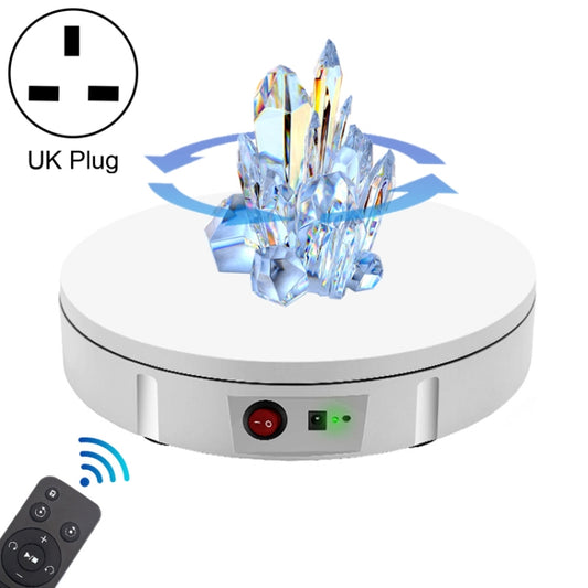 30cm Charging Rotating Display Stand Video Shooting Turntable, Load: 100kg, Power Plug:UK Plug(White) -  by PMC Jewellery | Online Shopping South Africa | PMC Jewellery | Buy Now Pay Later Mobicred