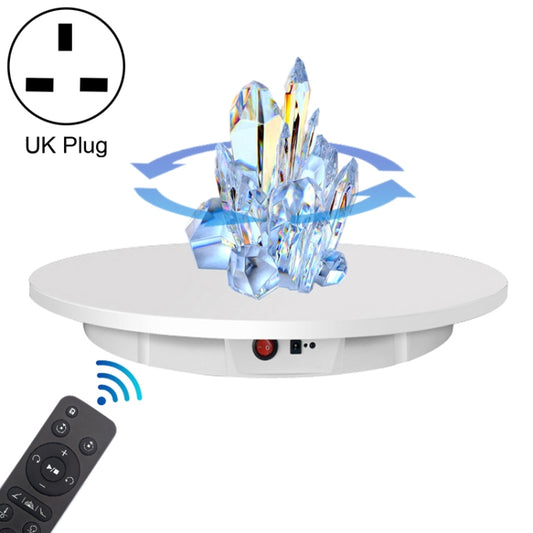 42cm Charging Rotating Display Stand Video Shooting Turntable, Load: 100kg, Power Plug:UK Plug(White) -  by PMC Jewellery | Online Shopping South Africa | PMC Jewellery | Buy Now Pay Later Mobicred