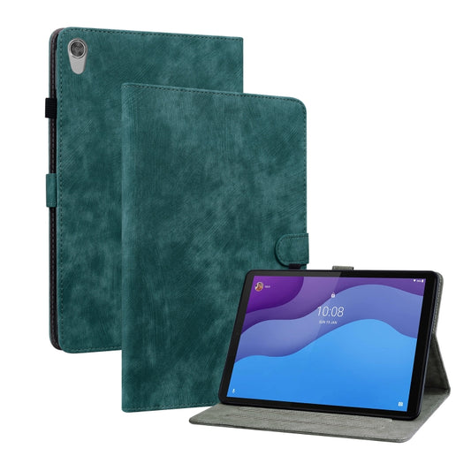 For Lenovo Tab M10 HD Gen 2 Tiger Pattern PU Tablet Case(Dark Green) - Lenovo by PMC Jewellery | Online Shopping South Africa | PMC Jewellery | Buy Now Pay Later Mobicred