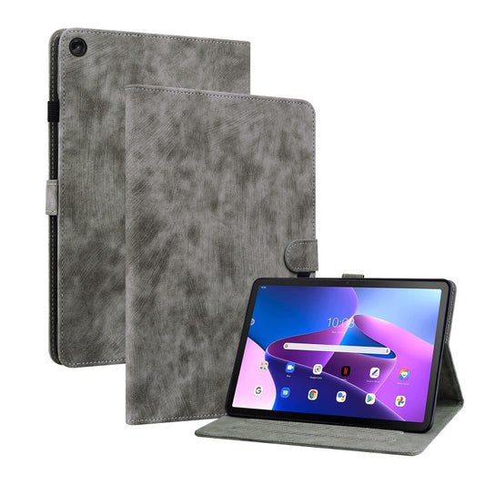 For Lenovo Tab M10 Plus 10.6 3rd Gen Tiger Pattern PU Tablet Case(Grey) - Lenovo by PMC Jewellery | Online Shopping South Africa | PMC Jewellery | Buy Now Pay Later Mobicred