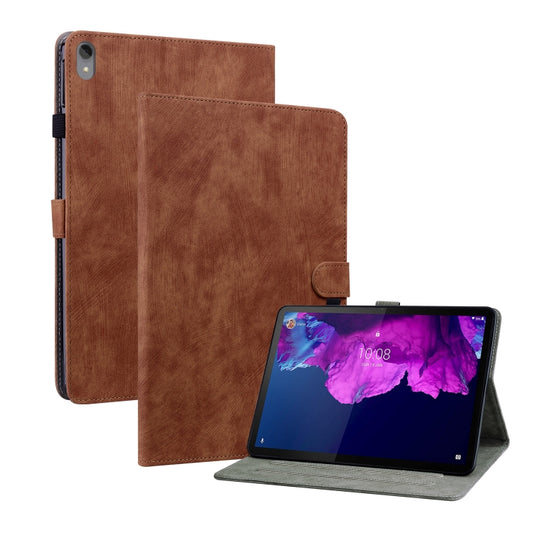 For Lenovo Tab P11/Pad Plus 2011 Tiger Pattern PU Tablet Case(Brown) - Lenovo by PMC Jewellery | Online Shopping South Africa | PMC Jewellery | Buy Now Pay Later Mobicred