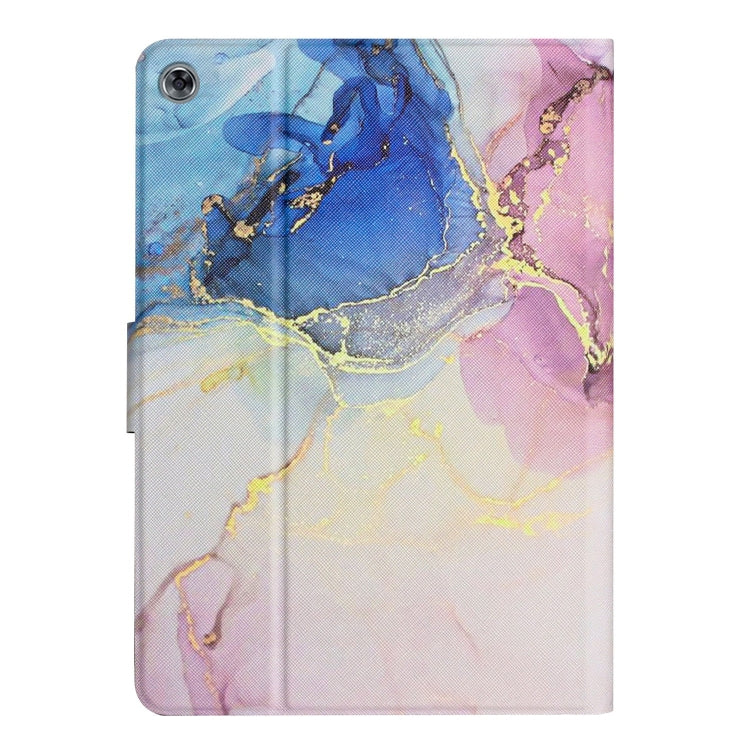 For Huawei MatePad T10s Marble Pattern Leather Tablet Case(Pink Blue) - Huawei by PMC TechLife | Online Shopping South Africa | PMC TechLife | Buy Now Pay Later Mobicred