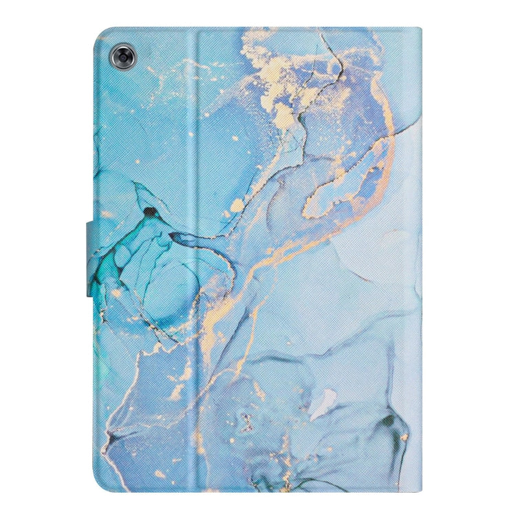 For Huawei MatePad T10s Marble Pattern Leather Tablet Case(Blue) - Huawei by PMC TechLife | Online Shopping South Africa | PMC TechLife | Buy Now Pay Later Mobicred