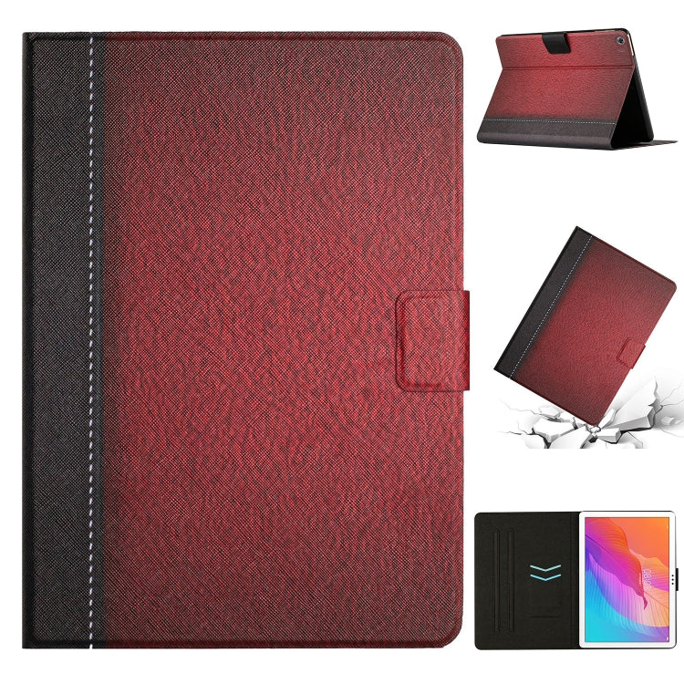 For Huawei MatePad T10s Stitching Solid Color Leather Tablet Case(Red) - Huawei by PMC TechLife | Online Shopping South Africa | PMC TechLife | Buy Now Pay Later Mobicred