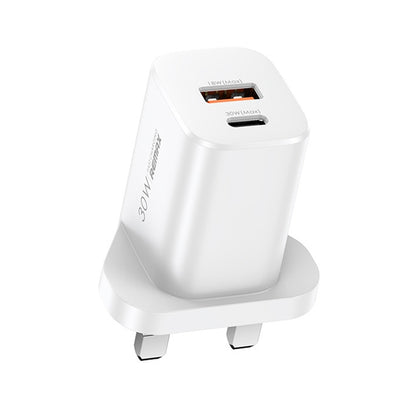 REMAX RP-U6 Magic Speed Series 30W USB+USB-C / Type-C Foldable Fast Charger, Specification:UK Plug(White) - USB Charger by REMAX | Online Shopping South Africa | PMC Jewellery | Buy Now Pay Later Mobicred