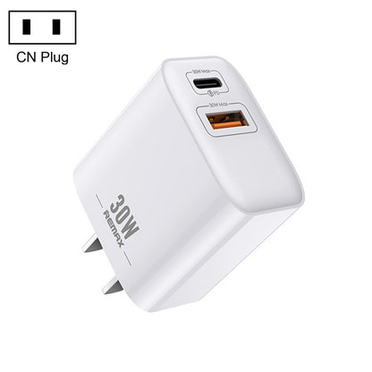 REMAX RP-U82 30W USB+USB-C/Type-C Dual Interface Fast Charger, Specification:CN Plug(White) - USB Charger by REMAX | Online Shopping South Africa | PMC Jewellery | Buy Now Pay Later Mobicred