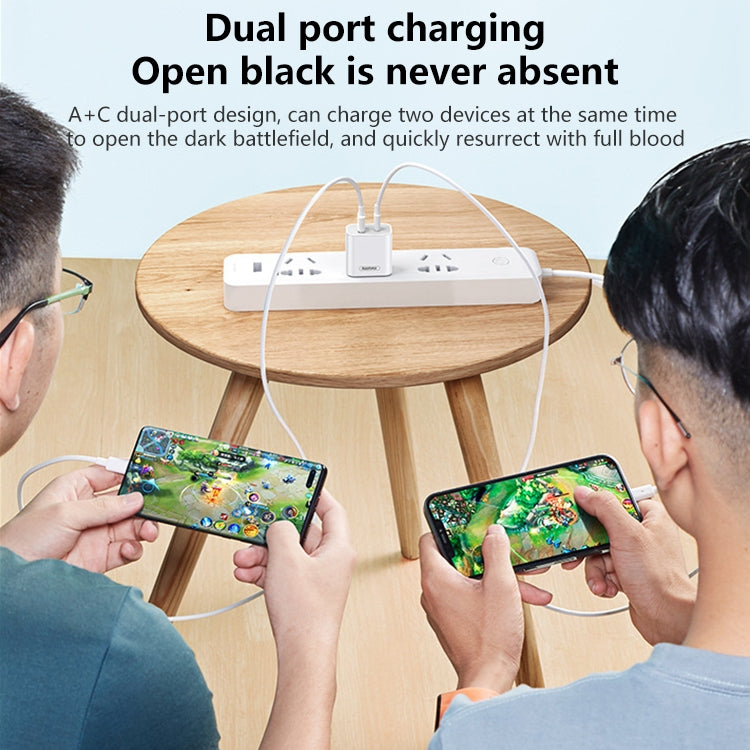 REMAX RP-U68 20W USB+USB-C/Type-C Dual Interface Fast Charger Set, Specification:CN Plug(White) - free shipping - PMC Jewellery - Order now!
