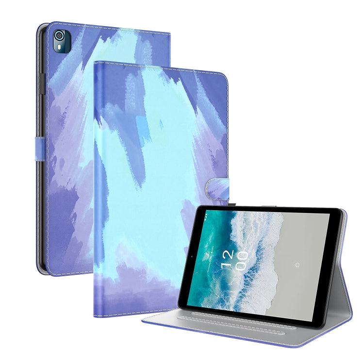 For Nokia T10 Watercolor Pattern Flip Leather Tablet Case(Winter Snow) - Nokia by PMC TechLife | Online Shopping South Africa | PMC TechLife | Buy Now Pay Later Mobicred