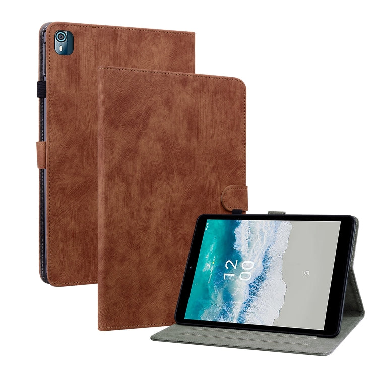 For Nokia T10 Tiger Pattern PU Tablet Case(Brown) - Nokia by PMC TechLife | Online Shopping South Africa | PMC TechLife | Buy Now Pay Later Mobicred