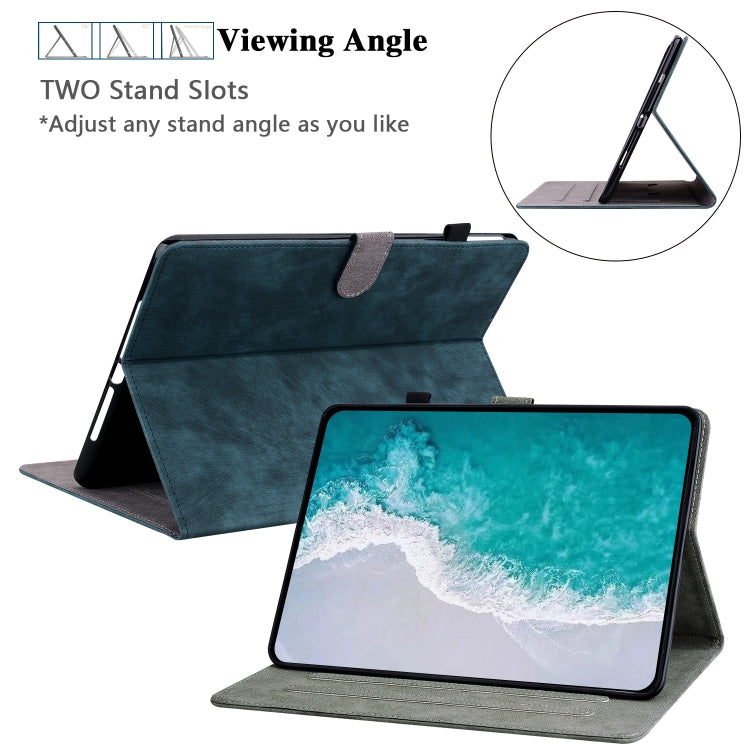 For Nokia T10 Tiger Pattern PU Tablet Case(Dark Blue) - Nokia by PMC TechLife | Online Shopping South Africa | PMC TechLife | Buy Now Pay Later Mobicred