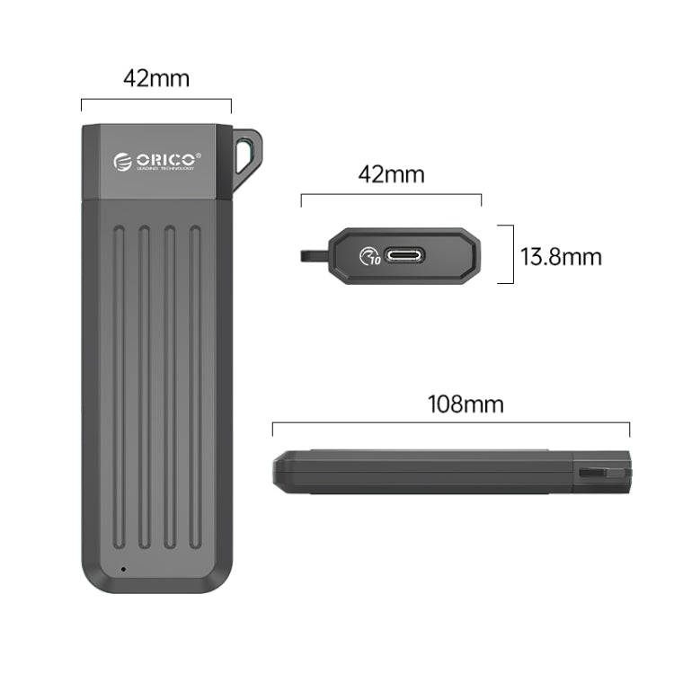 ORICO MM2C3-GY USB3.1 Gen1 Type-C 6Gbps M.2 SATA SSD Enclosure(Grey) - External Solid State Drives by ORICO | Online Shopping South Africa | PMC Jewellery | Buy Now Pay Later Mobicred