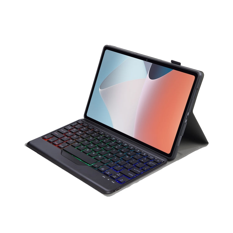OP12-BS Lambskin Texture Ultra-thin Bluetooth Keyboard Leather Case with Backlight For OPPO Pad Air 10.4 inch(Black) - Others Keyboard by PMC TechLife | Online Shopping South Africa | PMC TechLife