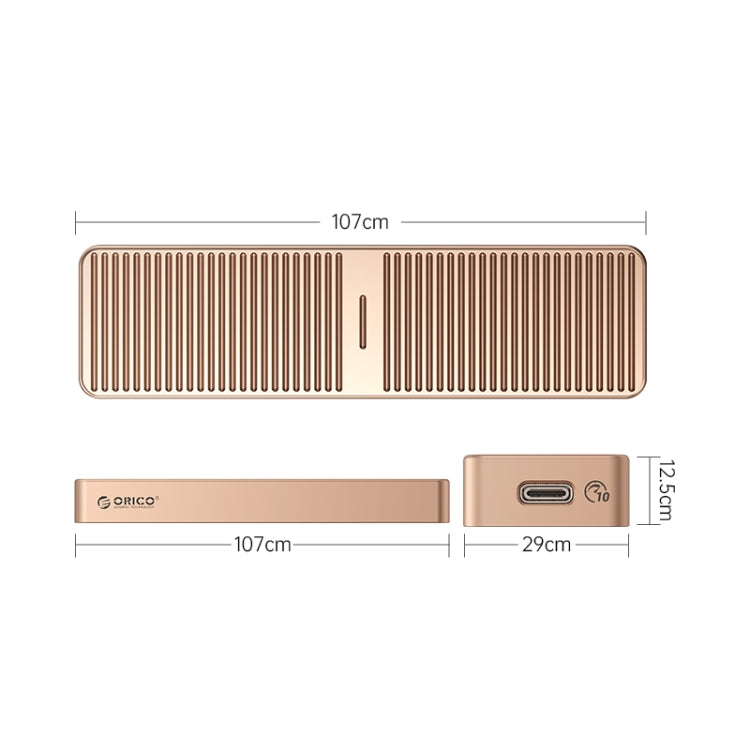 ORICO M222C3-G2-RG USB3.1 Gen2 Type-C 10Gbps M.2 NVMe SSD Enclosure(Gold) - HDD Enclosure by ORICO | Online Shopping South Africa | PMC Jewellery | Buy Now Pay Later Mobicred