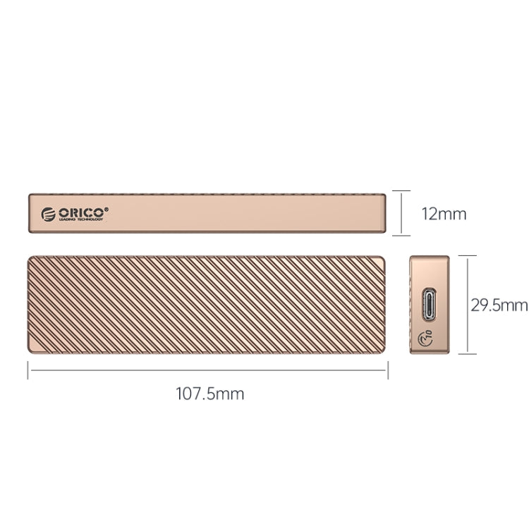 ORICO M211C3-RG M.2 NGFF SSD enclosure(Gold) - HDD Enclosure by ORICO | Online Shopping South Africa | PMC Jewellery | Buy Now Pay Later Mobicred