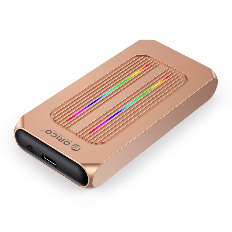 ORICO M2R1-G2-RG 10Gbps M.2 NVMe RGB SSD Enclosure(Gold) - HDD Enclosure by ORICO | Online Shopping South Africa | PMC Jewellery | Buy Now Pay Later Mobicred