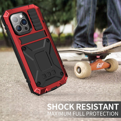 For iPhone 14 Pro R-JUST Shockproof Waterproof Dust-proof Case with Holder(Red) - iPhone 14 Pro Cases by R-JUST | Online Shopping South Africa | PMC Jewellery
