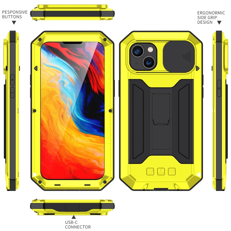 For iPhone 14 R-JUST Shockproof Life Waterproof Dust-proof Case (Yellow) - iPhone 14 Cases by R-JUST | Online Shopping South Africa | PMC Jewellery | Buy Now Pay Later Mobicred