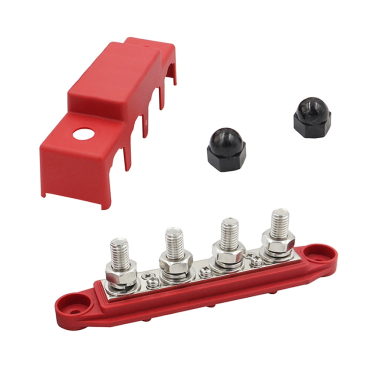 Red M10 Stud RV Ship High Current Power Distribution Terminal Block with Accessories - Fuse by PMC Jewellery | Online Shopping South Africa | PMC Jewellery | Buy Now Pay Later Mobicred