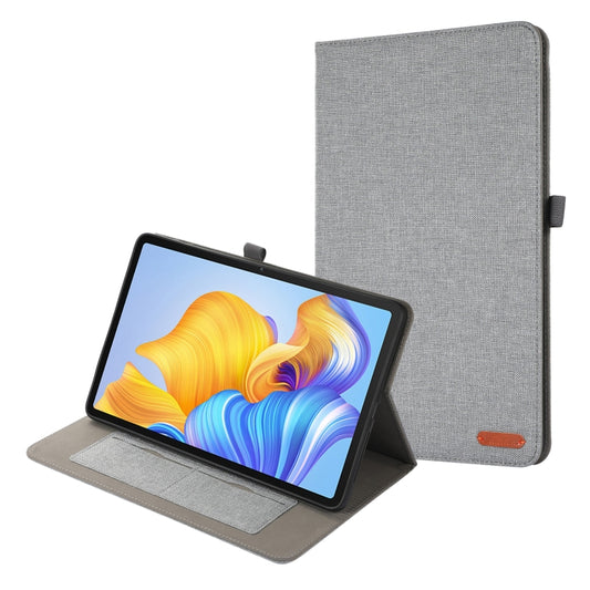 For Honor Pad 8 Fabric PU + TPU Flip Tablet Leather Case(Grey) - Honor by PMC Jewellery | Online Shopping South Africa | PMC Jewellery | Buy Now Pay Later Mobicred