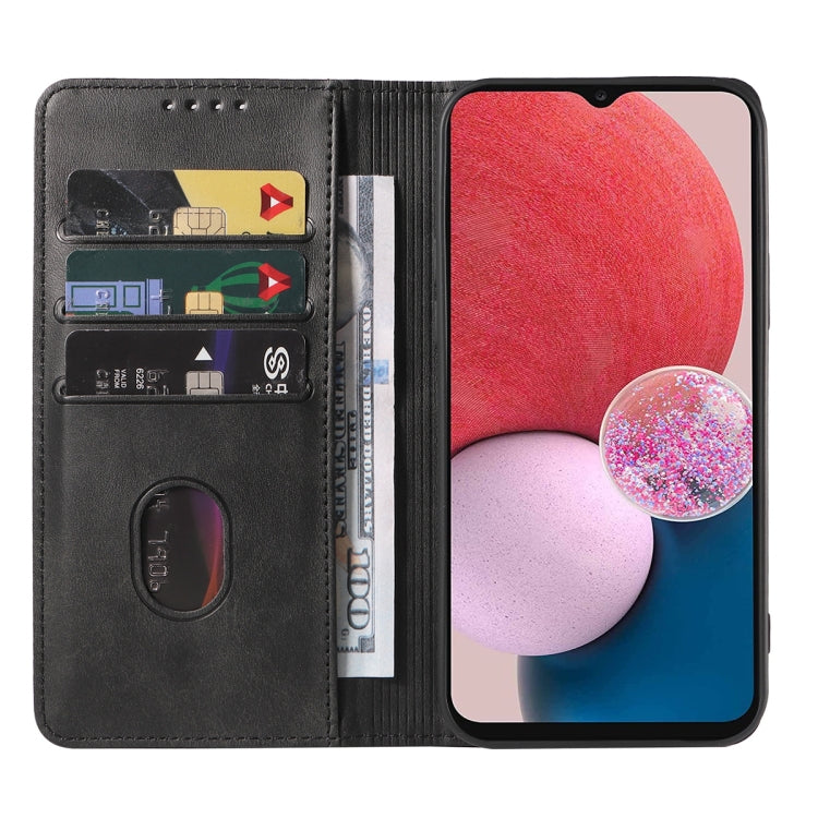 For Samsung Galaxy A13 4G Magnetic Closure Leather Phone Case(Black) - Galaxy Phone Cases by PMC TechLife | Online Shopping South Africa | PMC TechLife
