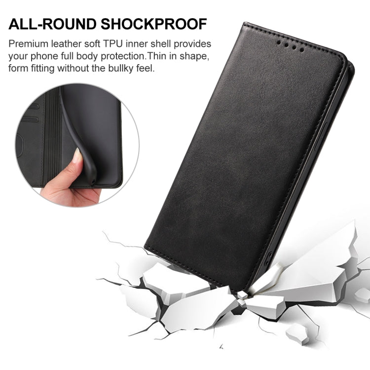 For Realme 9 Pro+ Magnetic Closure Leather Phone Case(Black) - OPPO Cases by PMC TechLife | Online Shopping South Africa | PMC TechLife | Buy Now Pay Later Mobicred