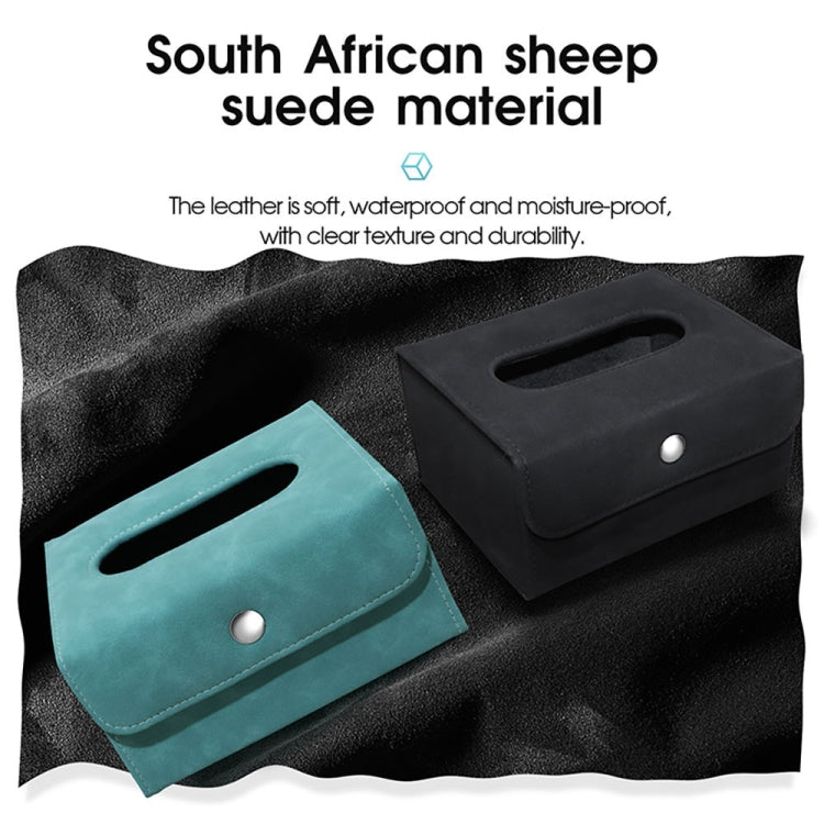 Car Hanging Type Tissue Box Sheepskin Leather Facial Tissue Case(Black) - Tissue Boxes by PMC Jewellery | Online Shopping South Africa | PMC Jewellery | Buy Now Pay Later Mobicred