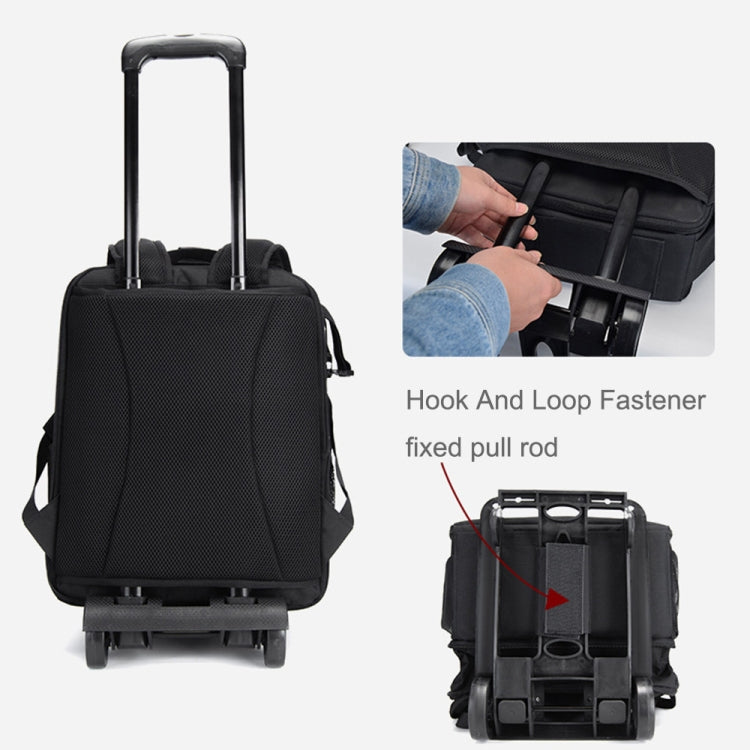 CADeN D6 V Camera Backpack Shoulders Drawbar Nylon Camera Bag, Size:32 x 18 x 43cm(Black) - free shipping - PMC TechLife - Order now!
