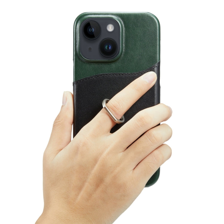 For iPhone 14 Plus Fierre Shann Oil Wax Texture Genuine Leather Back Case (Black) - iPhone 14 Plus Cases by FIERRE SHANN | Online Shopping South Africa | PMC TechLife | Buy Now Pay Later Mobicred